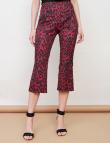 Бордовые брюки с леопардовым принтом длина 3/4 от Think&Believe
