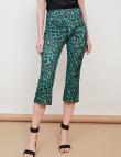 Зеленые брюки с леопардовым принтом длина 3/4 от Think&Believe