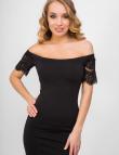 Элегантное черное платье со спущенными плечами от Anetty