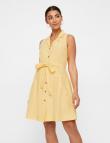 Желтое легкое летнее платье из хлопка от Vero Moda