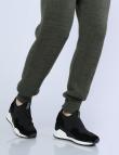 Свободные шерстяные брюки Dins Tricot зеленого цвета