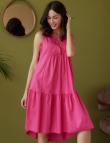 Хлопковое платье цвета фуксия от Pink Black