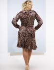 Леопардовое платье-халат с запахом для полных от Anetty