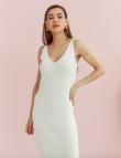 Белое блестящее платье без рукавов от Beauty Women