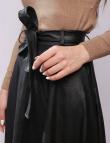 Черная юбка с поясом из искусственной кожи от Rock&Rich