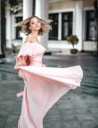 Розовое платье со съемной шифоновой юбкой от Anetty