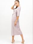 Блестящее платье миди с V-образным вырезом светло-розового цвета от Anetty