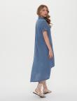 Удлиненное платье-рубашка синего цвета от Acqua&Limone
