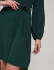 Зеленое удлиненное платье Liqui на пуговицах