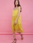 Легкий шелковый сарафан от New Grinta желтого цвета