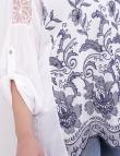 Шелковая белая блуза New Grinta с принтом