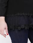 Женский джемпер с сеткой по краям черного цвета от Beauty Women