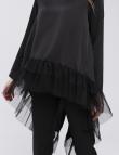 Черная удлиненная блуза от Stella Marina