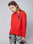 Красная блуза ONE LOVE с украшением
