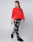 Красная блуза ONE LOVE с украшением
