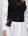 Удлиненная блуза с жилетом черно-белого цвета от Beauty Women
