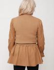 Удлиненная блуза с жилетом коричневого цвета от Beauty Women