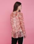 Летняя блузка с принтом кораллового цвета от Pink Black