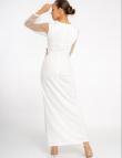 Белое вечернее платье с V-образным вырезом от Anetty