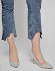 Укороченные джинсы с рваным краем от Loioe Jeans