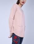 Розовый джемпер E-Woman с карманами