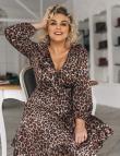 Леопардовое платье-халат с запахом для полных от Anetty