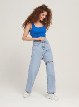 Джинсы Голубые широкие джинсы от Premium
