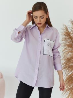 Рубашка Сиреневая свободная блузка с рисунком от SETRE
