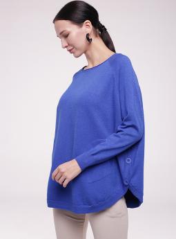 Джемпер Стильный синий джемпер с карманами от E-Woman