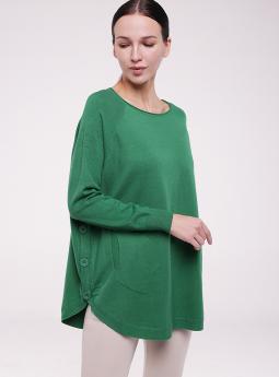 Джемпер Стильный зеленый джемпер с карманами от E-Woman