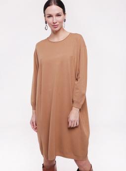 Платье Трикотажное платье коричневого цвета от E-Woman