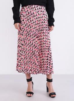 Юбка Плиссированная юбка с розовым принтом Coolples Moda