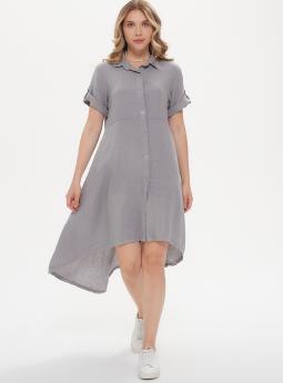 Платье Удлиненное платье-рубашка серого цвета от Acqua&Limone
