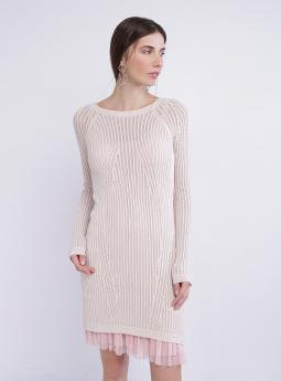 Платье Вязаное молочное платье от J&K