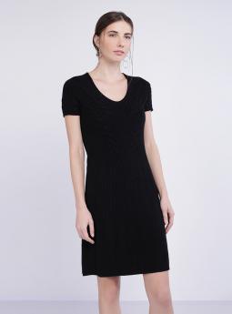 Платье Черное короткое трикотажное платье от J&K