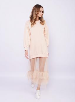 Платье Персиковое платье с юбкой из сетки от White Angel 