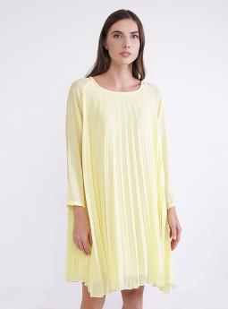 Платье Плиссированное короткое лимонное платье от Coolples Moda 