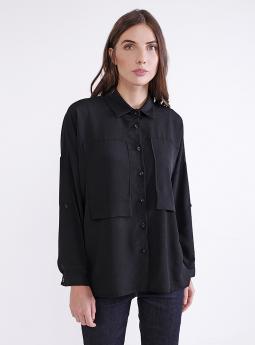 Блузка Блузка-рубашка Coolples Moda черная