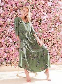 Платье Длинное зеленое платье в цветочек от Vero Moda