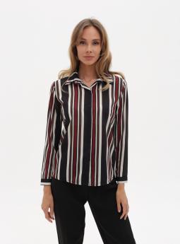 Блузка Стильная полосатая блуза черно-бордового цвета от Z ONE