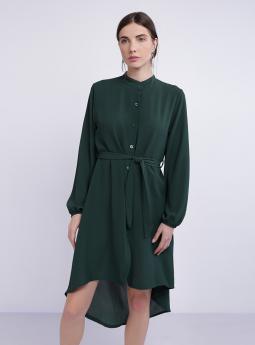 Платье Зеленое удлиненное платье Liqui на пуговицах