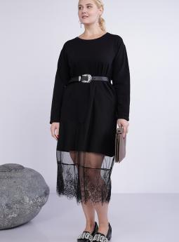 Платье Свободное черное платье Stella Milani из хлопка