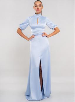 Платье Длинное платье с воротом-стойкой голубого цвета от Anetty