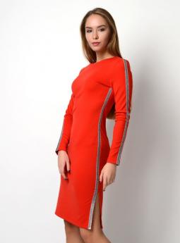 Платье Красное платье с разрезом до колена