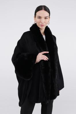 Кардиган Кардиган с мехом черного цвета от Beauty Women