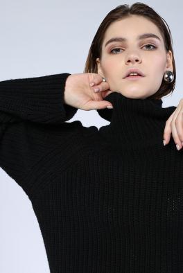 Туника Черный свитер туника с регланом от Altamira