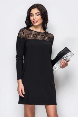 Платье Стильное черное платье на пуговице