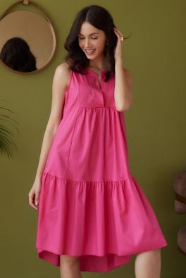 Платье Хлопковое платье цвета фуксия от Pink Black