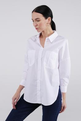Рубашка Белая классическая рубашка с удлиненной спинкой от You&You