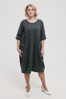 Платье Стильное темно-серое платье с карманами от L&N